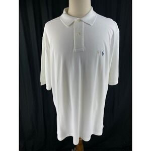 Polo‎ Ralph Lauren Mens XLT Tall Polo Shirt White Small Vtg 90s Pony Rugby